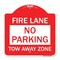 Signmission Designer Series Sign No Parking Tow-Away Zone, Red & White Aluminum Sign, 18" x 18", RW-1818-23605 A-DES-RW-1818-23605 - alternate 1